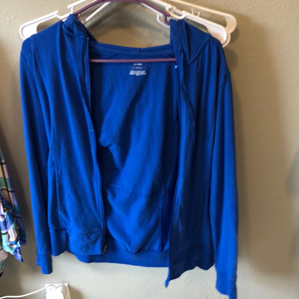 Blue zip-up
